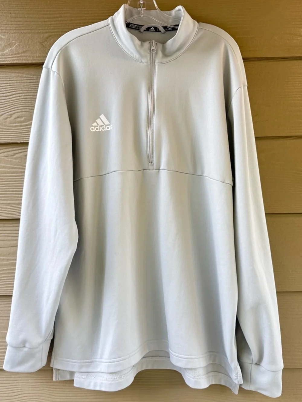 ADIDAS Aeroready Men's Team Issue Quarter Zip Light Grey Active Sweatshirt Sz XL